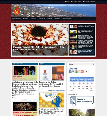 Web Autogestionable para el Ayuntamiento de San Andrés y Sauces 2012