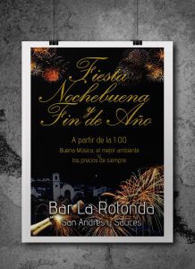 Diseño de Cartel Fiesta Fin de Año Bar La Rotonda · San Andres y Sauces