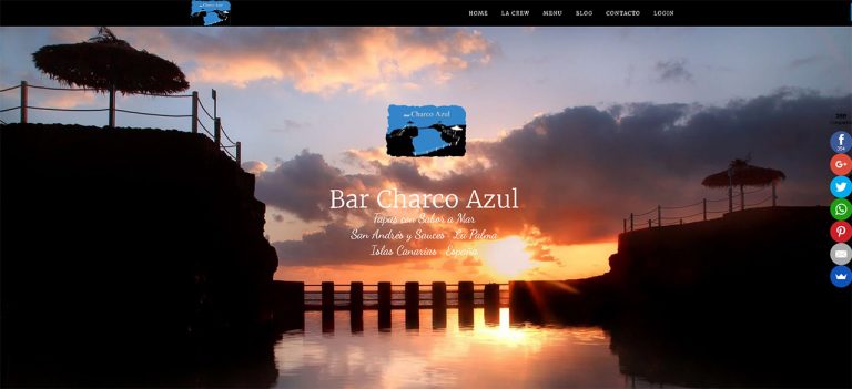 Portafolio - Javier Sebastián · Diseñador Gráfico y Web · Especializado en Wordpress Diseño Web Bar Charco Azul · Tapas con sabor a mar · San Andrés y Sauces · La Palma