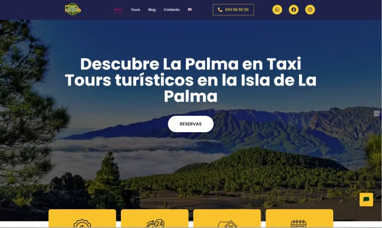 Diseño web para servicios de taxi en La Palma - Descubre La Palma en Taxi