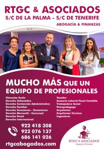 Diseño de Cartel para RTGC & ASOCIADOS. Abogacía y Finanzas. Santa Cruz de La Palma y Santa Cruz de Tenerife