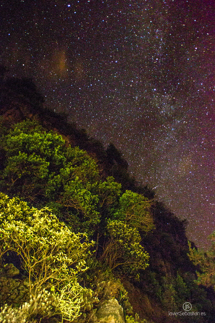 Fotografía Nocturna: Vía Láctea desde el Barranco deLos Tilos. San Andrés y Sauces