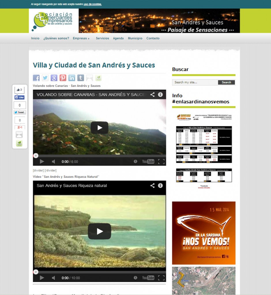 Web Autogestionable de La Asociación de Comerciantes de San Andrés y Sauces 2014