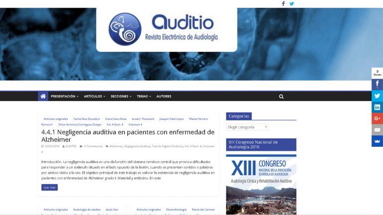 Portafolio - Javier Sebastián · Diseñador Gráfico y Web · Especializado en Wordpress Web Auditio · Revista Electrónica de Audiología