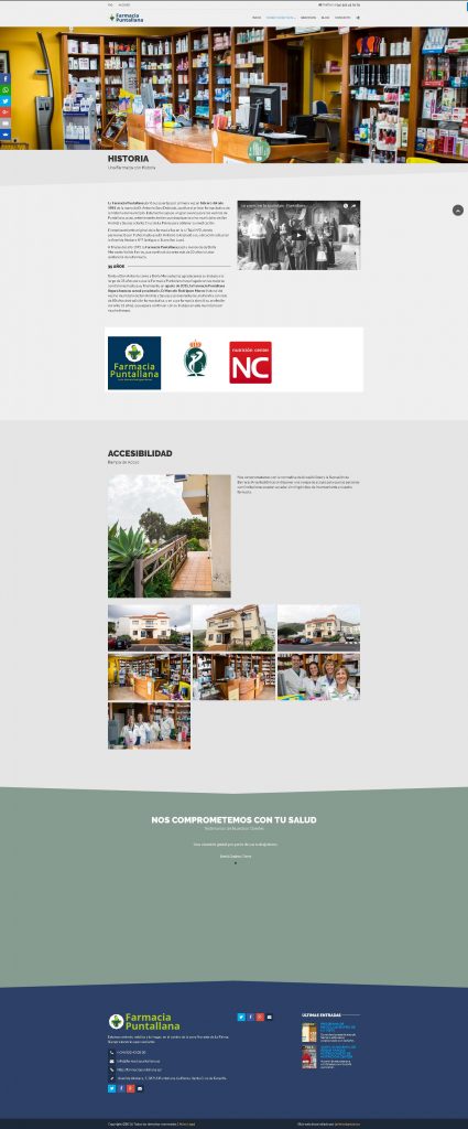 Historia · Diseño Web Autogestionable WordPress Farmacia Puntallana La Palma
