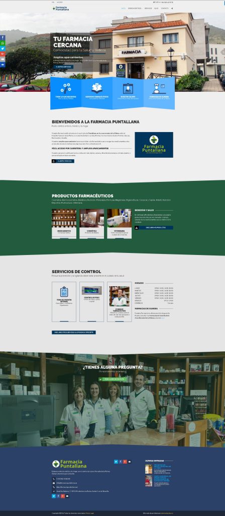 Diseño Web Autogestionable WordPress Farmacia Puntallana La Palma