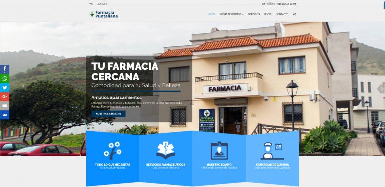 Portafolio - Javier Sebastián · Diseñador Gráfico y Web · Especializado en Wordpress Portada · Diseño Web Autogestionable WordPress Farmacia Puntallana La Palma